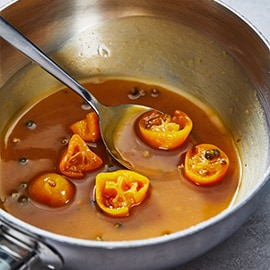 Groene pepersaus met mandarijn